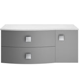 Hudson Reed Sarenna 1000mm LH Wall Hung 2 Drawer Vanity Unit & Marble Worktop, Basin & Door Dove Grey SAR203L