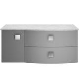 Hudson Reed Sarenna 1000mm RH Wall Hung 2 Drawer Vanity Unit & Marble Worktop, Basin & Door Dove Grey SAR205R
