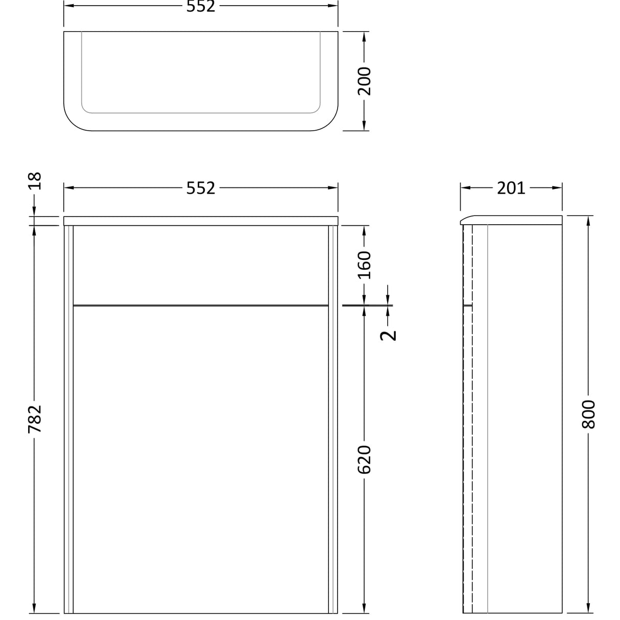 Hudson Reed Sarenna WC Unit W550mm Dove Grey SAR241 LD