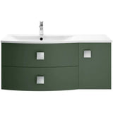 Hudson Reed Sarenna 1000mm LH Wall Hung 2 Drawer Vanity Unit, Basin & Door Hunter Green SAR802L