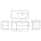 Hudson Reed Sarenna 1000mm RH Wall Hung 2 Drawer Vanity Unit, Basin & Door Hunter Green SAR802R LD