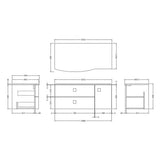 Hudson Reed Sarenna 1000mm LH Wall Hung 2 Drawer Vanity Unit & Marble Worktop, Basin & Door Hunter Green SAR803L LD