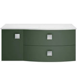 Hudson Reed Sarenna 1000mm RH Wall Hung 2 Drawer Vanity Unit & Marble Worktop, Basin & Door Hunter Green SAR803R