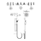 Nuie Arvan Round 2 Outlet Thermostatic Shower Set With Diverter Chrome SBR128ST2 LD