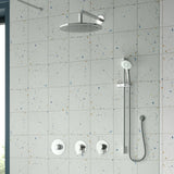 Nuie Arvan Round 2 Outlet Thermostatic Shower Set With Diverter Chrome SBR128ST2 LS1