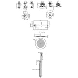 Nuie Arvan Round 2 Outlet Thermostatic Shower Set With Stop Valves Chrome SBR131ST2 LD