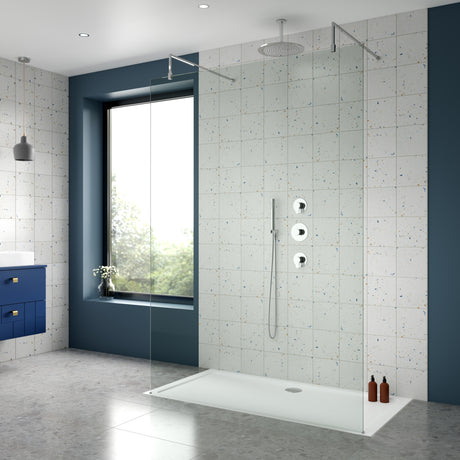 Nuie Arvan Round 2 Outlet Thermostatic Shower Set With Stop Valves Chrome SBR131ST2 LS2