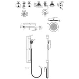 Nuie Arvan Round 3 Outlet Thermostatic Shower Set With Stop Valves Chrome SBR134ST3 LD