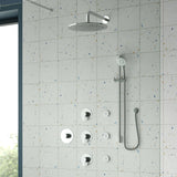 Nuie Arvan Round 3 Outlet Thermostatic Shower Set With Stop Valves Chrome SBR134ST3 LS1