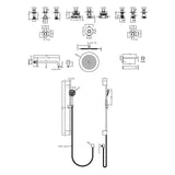 Nuie Arvan Round 3 Outlet Thermostatic Shower & Bath Set With Diverter Chrome SBR136ST3 LD