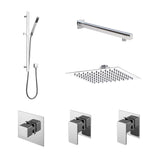 Nuie Windon Square 2 Outlet Thermostatic Shower Set With Diverter Chrome SBS129ST2_1
