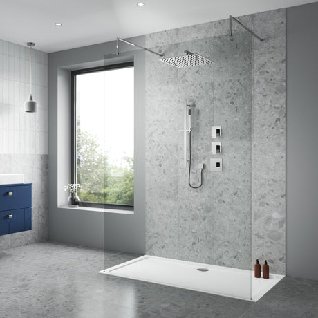 Nuie Windon Square 2 Outlet Thermostatic Shower Set With Diverter Chrome SBS129ST2 LS2
