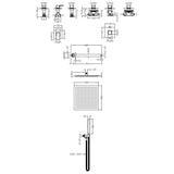 Nuie Windon Square 2 Outlet Thermostatic Shower Set With Stop Valves Chrome SBS130ST2 LD
