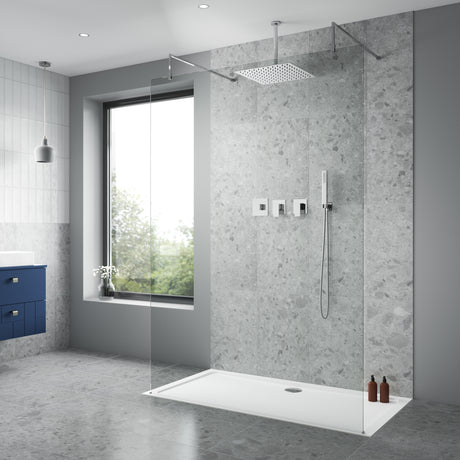 Nuie Windon Square 2 Outlet Thermostatic Shower Set With Stop Valves Chrome SBS130ST2 LS2