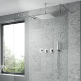 Nuie Windon Square 2 Outlet Thermostatic Shower Set With Stop Valves Chrome SBS130ST2 LS1
