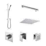 Nuie Windon Square 3 Outlet Thermostatic Shower Set With Stop Valves Chrome SBS135ST3_1