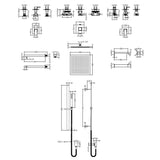 Nuie Windon Square 3 Outlet Thermostatic Shower & Bath Set With Diverter Chrome SBS137ST3 LD