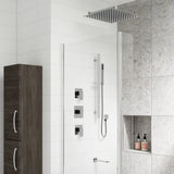 Nuie Windon Square 3 Outlet Thermostatic Shower & Bath Set With Diverter Chrome SBS137ST3 LS1