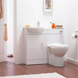 Nuie Sienna Toilet & Basin Suite W903mm - 1 Door Vanity Unit Gloss White SIE002 LS