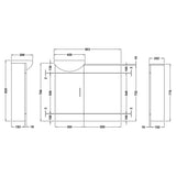 Nuie Sienna Toilet & Basin Suite W903mm - 1 Door Vanity Unit Gloss White SIE002 LD