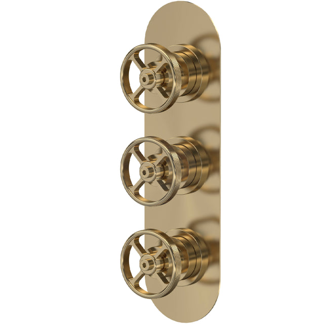 Hudson Reed Revolution 2 Outlet Thermostatic Concealed Shower Valve Brushed Brass SIWTR802