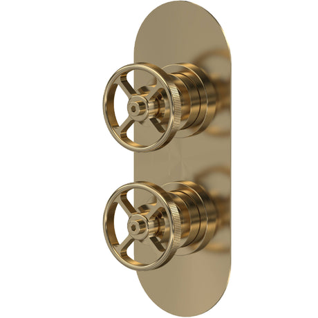 Hudson Reed Revolution 2 Outlet Thermostatic Concealed Shower Valve With Diverter Brushed Brass SIWTW802