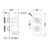 Hudson Reed Revolution 2 Outlet Thermostatic Concealed Shower Valve With Diverter Brushed Brass SIWTW802 LD