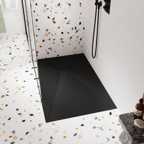 Nuie Slimline Rectangular Shower Tray Black Slate