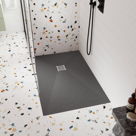 Nuie Slimline Rectangular Shower Tray Slate Grey