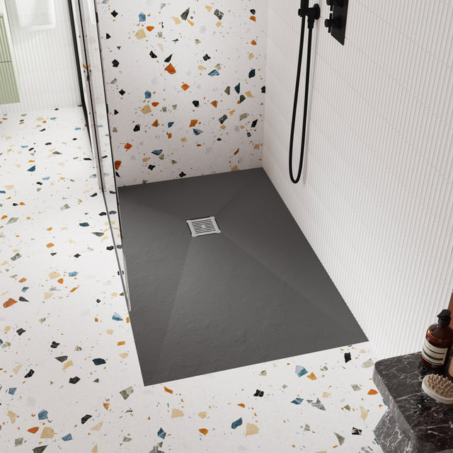 Nuie Slimline Rectangular Shower Tray Slate Grey