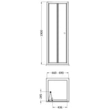 Nuie Rene Bi-fold Shower Door Brushed Brass - 4mm Glass SMBD7BB-E6 LD