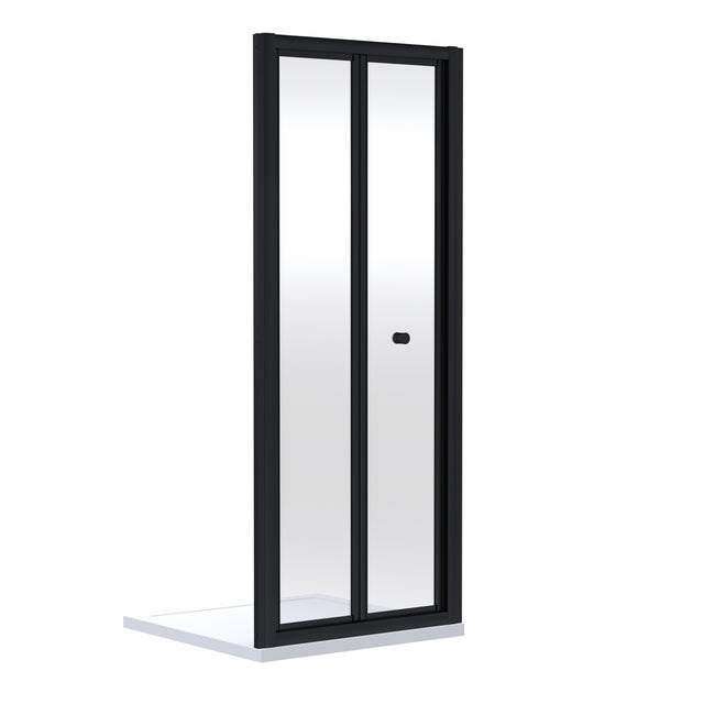 Nuie Rene Bi-fold Shower Door Matt Black - 4mm Glass SMBD7BP-E6