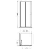 Nuie Rene Bi-fold Shower Door Brushed Brass - 4mm Glass SMBD9BB-E6 LD