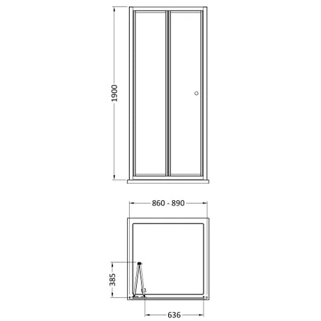 Nuie Rene Bi-fold Shower Door Matt Black - 4mm Glass SMBD9BP-E6 LD