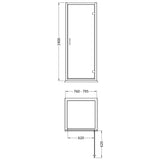Nuie Rene Hinged Shower Door Chrome - 6mm Glass SMHD80-E6 LD