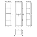 Nuie Lunar 2 Door Wall Hung Tall Storage Unit W356mm Satin Blue SML362 LD