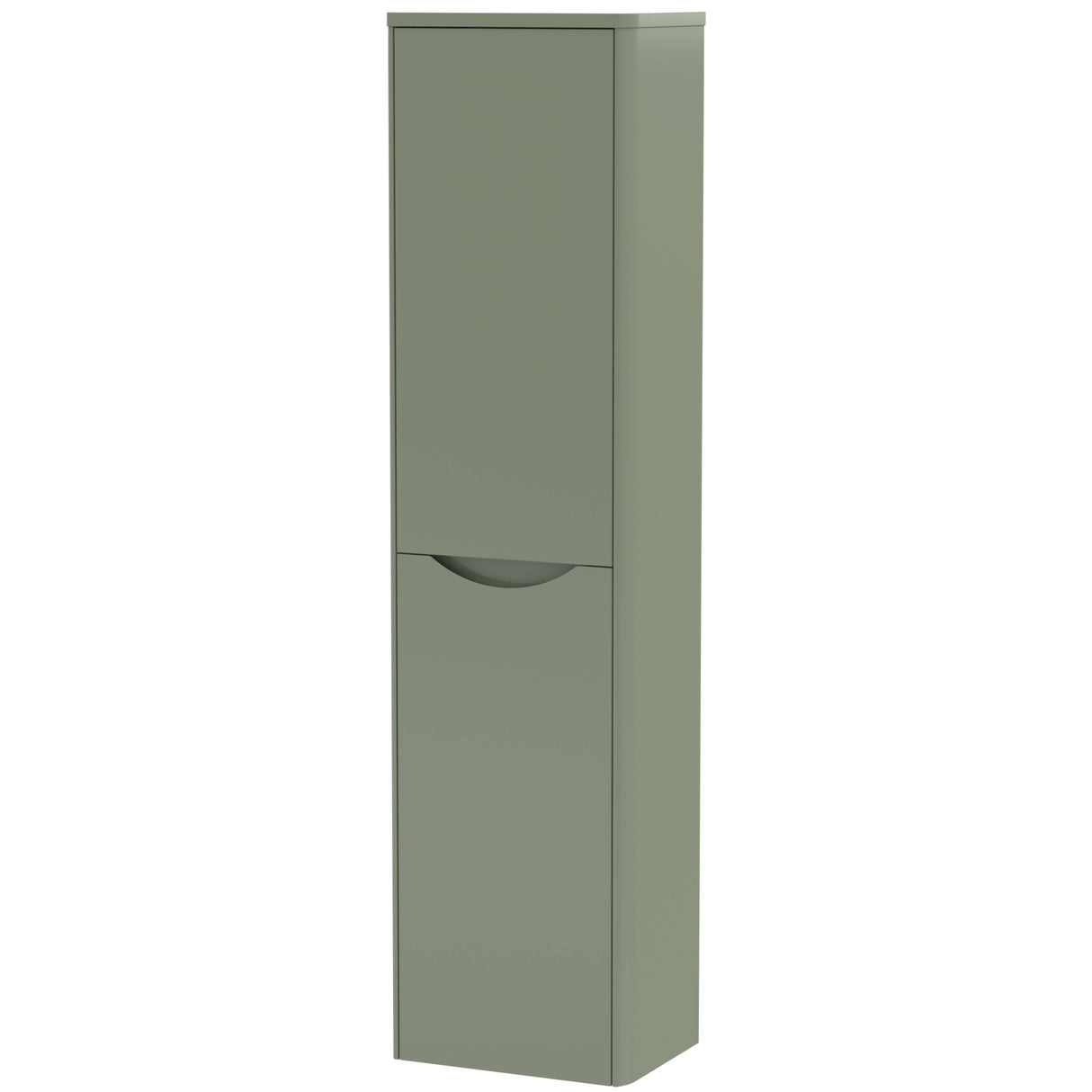 Nuie Lunar 2 Door Wall Hung Tall Storage Unit W356mm Satin Green SML862