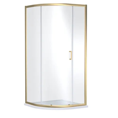 Nuie Rene Single Entry Quadrant Shower Enclosure - 6mm Glass (900 x 900mm) Brushed Brass SMQ9E1BB-E6