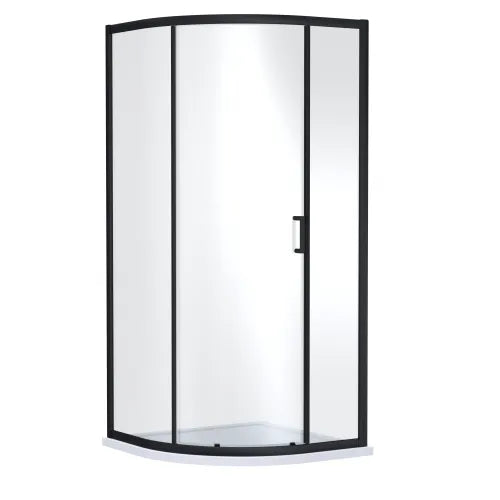 Nuie Rene Single Entry Quadrant Shower Enclosure - 6mm Glass (900 x 900mm) Matt Black SMQ9E1BP-E6