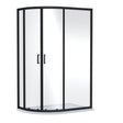 Nuie Rene Offset Quadrant Shower Enclosure Matt Black - 6mm Glass SMQU108BP-E6