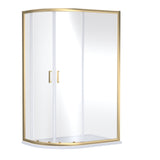 Nuie Rene Offset Quadrant Shower Enclosure Brushed Brass - 6mm Glass SMQU128BB-E6