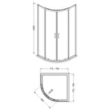 Nuie Rene Quadrant Shower Enclosure Chrome - 6mm Glass SMQU8-E6 LD