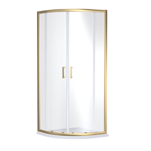 Nuie Rene Quadrant Shower Enclosure Brushed Brass - 6mm Glass SMQU8BB-E6