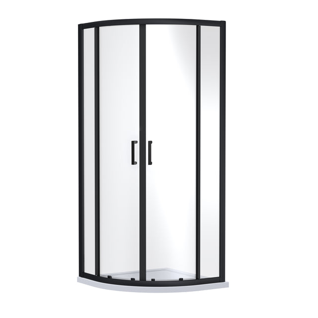 Nuie Rene Quadrant Shower Enclosure Matt Black - 6mm Glass  SMQU8BP-E6