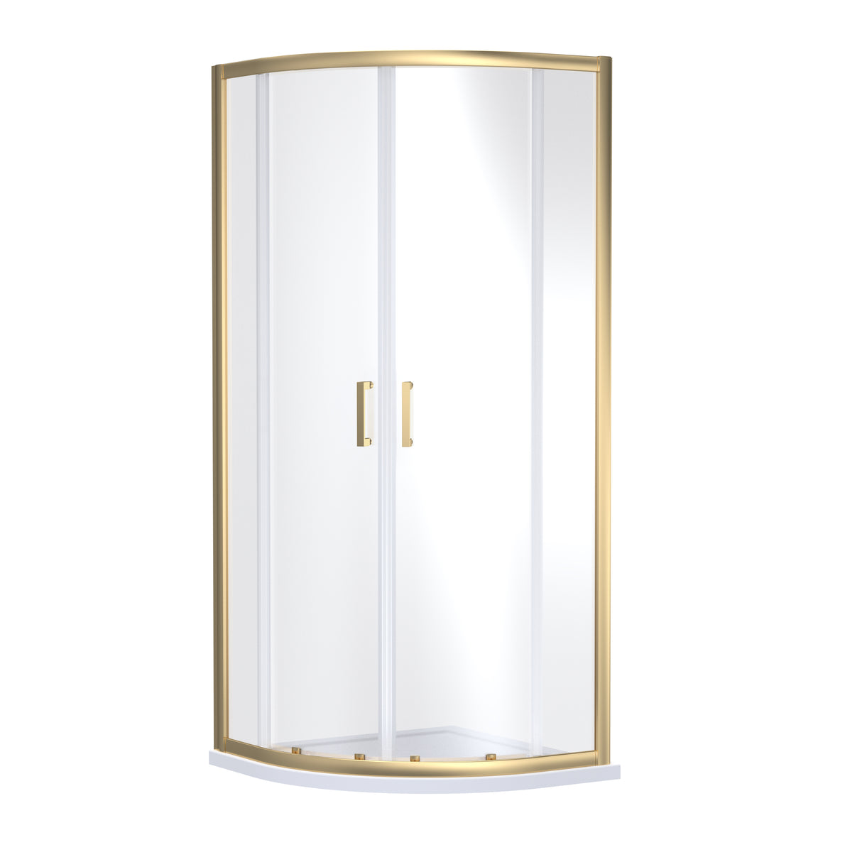 Nuie Rene Quadrant Shower Enclosure Brushed Brass - 6mm Glass SMQU9BB-E6