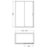 Nuie Rene Single Sliding Shower Door Chrome - 6mm Glass SMSL14-E6 LD