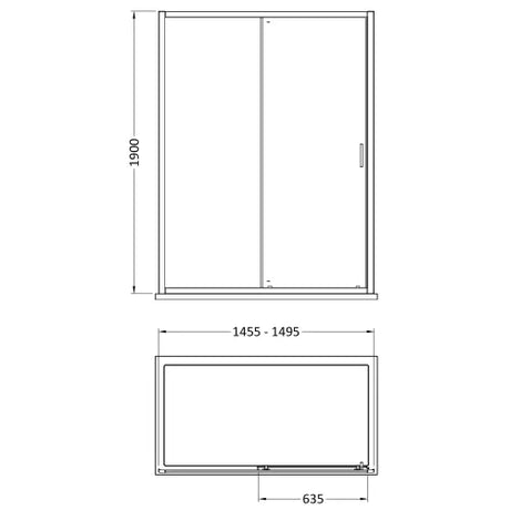 Nuie Rene Single Sliding Shower Door Matt Black - 6mm Glass SMSL15BP-E6 LD