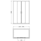 Nuie Rene Double Sliding Shower Door Chrome - 6mm Glass SMSLD14-E6 LD