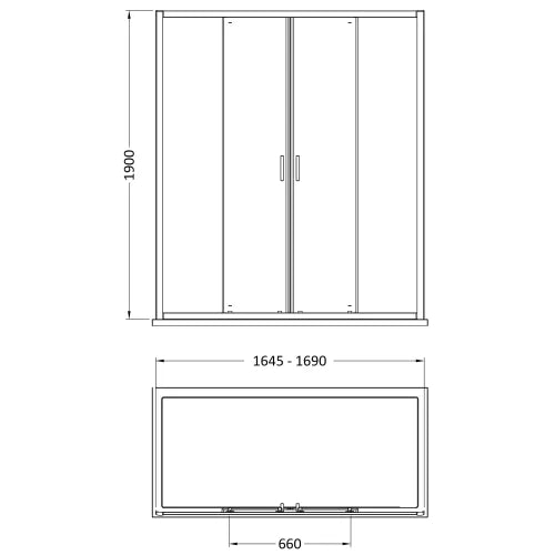 Nuie Rene Double Sliding Shower Door Chrome - 6mm Glass SMSLD17-E6 LD