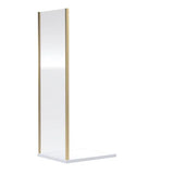 Nuie Rene Shower Side Panel Brushed Brass - 6mm Glass SMSP10BB-E6